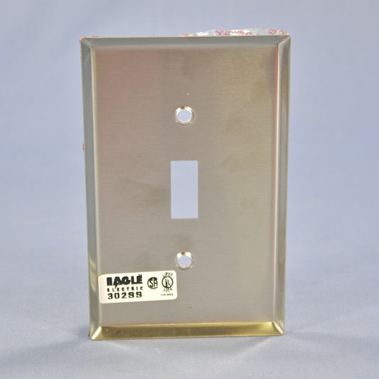 Eagle 93971 Non-Magnetic Stainless Steel Mid-size 1-Gang Toggle Switch Wallplate