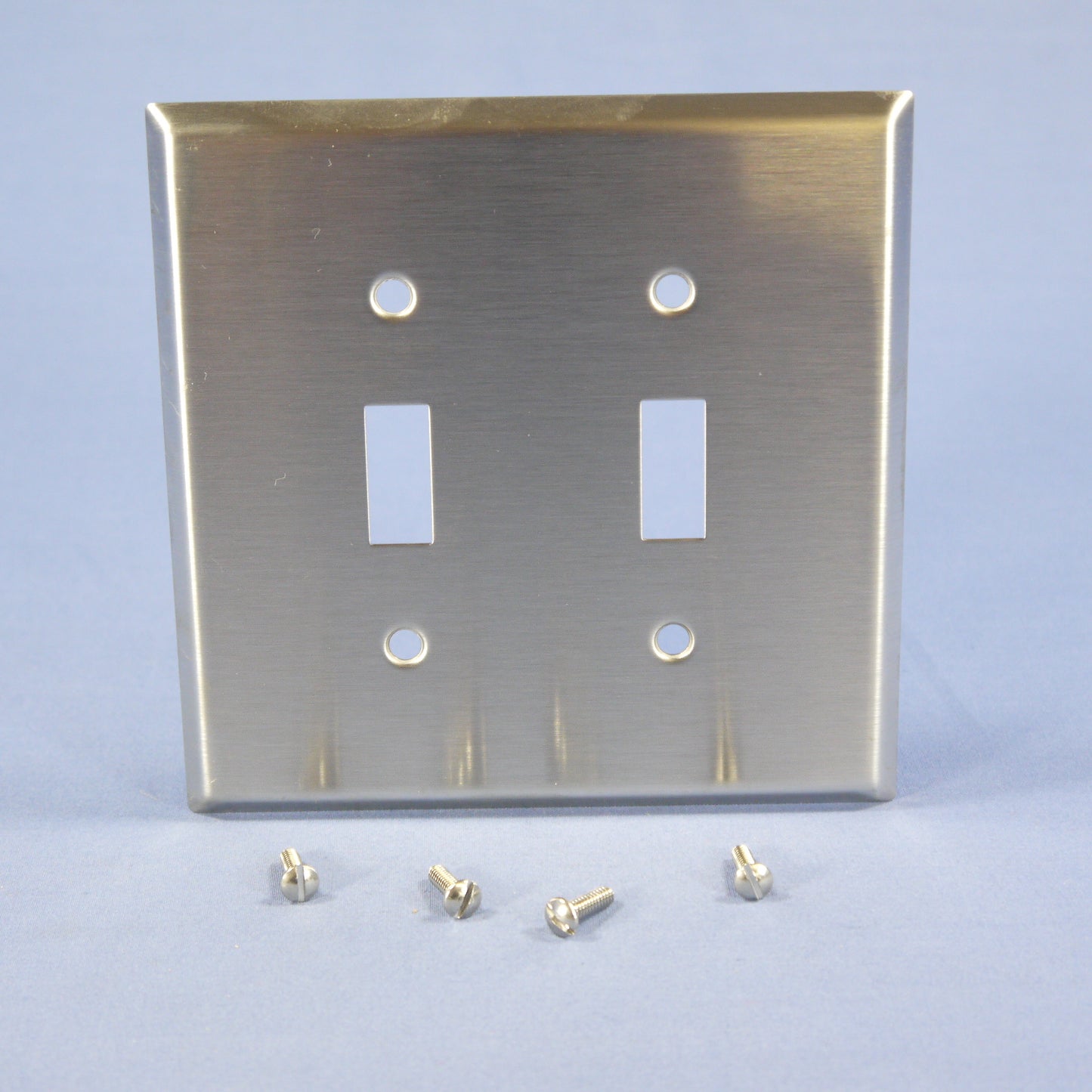 Eagle Non-Mag Mid-Size Stainless Steel 2G Toggle Switch Wallplate Cover 93972
