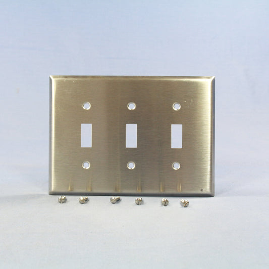 Eagle Non-Mag Mid-size Stainless Steel 3G Toggle Switch Wallplate Cover 93973