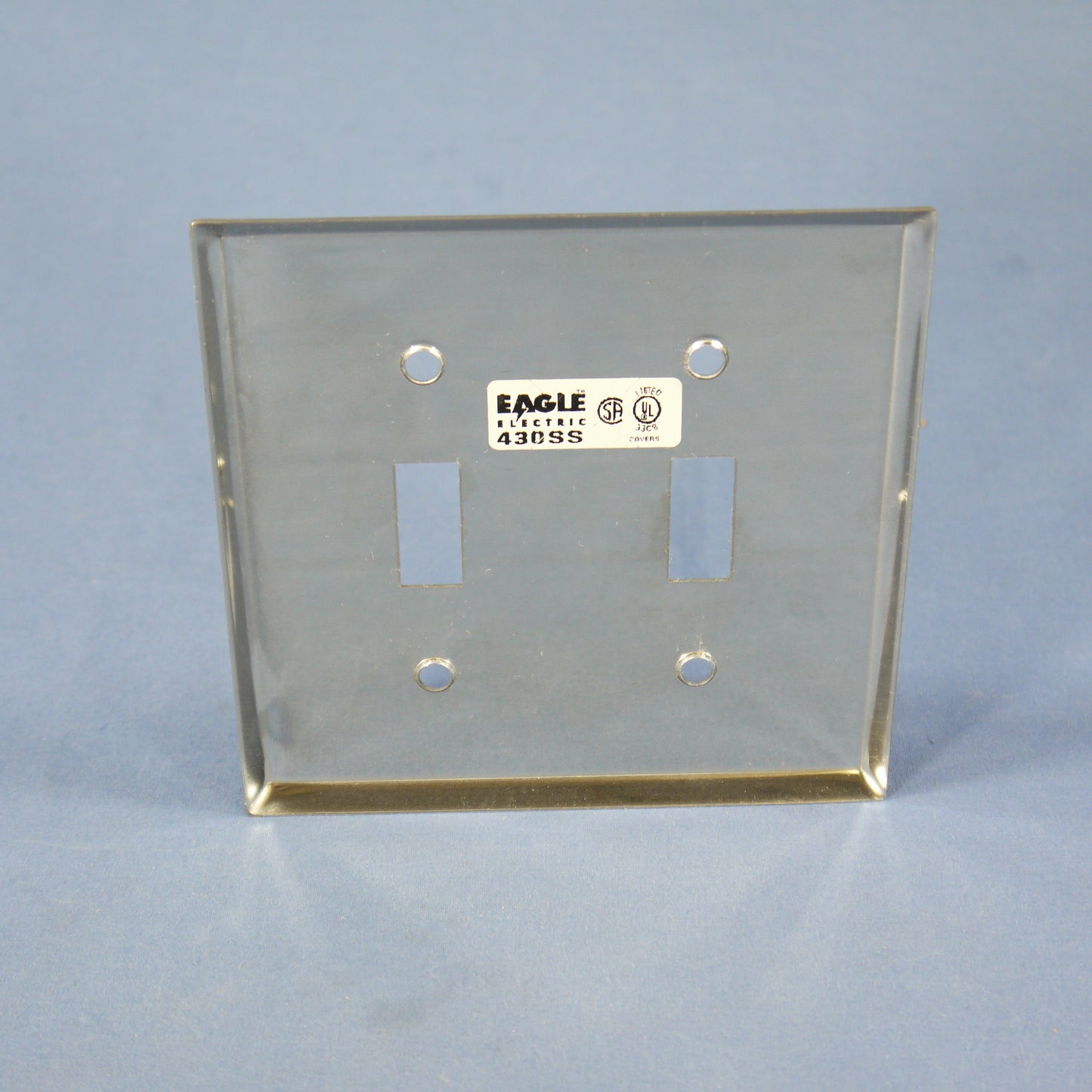 Non-Magnetic Stainless Steel Wallplate 2-Gang Toggle Switch Cover Eagle 97072