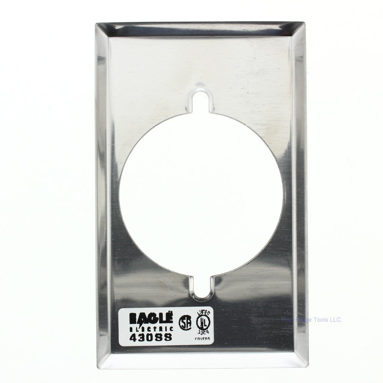 Eagle 97221 Stainless Steel 1-Gang 2.156" Hole Power Receptacle Outlet Wallplate