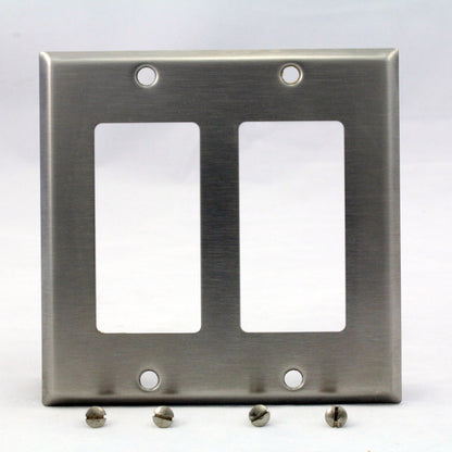 Eagle Type 430 Stainless Steel 2-Gang Standard Gfci Gfi Cover Wallplate 97402