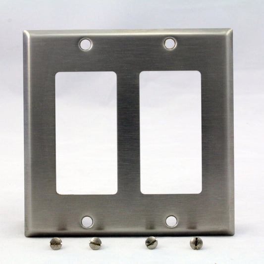 Eagle Type 430 Stainless Steel 2-Gang Standard Gfci Gfi Cover Wallplate 97402