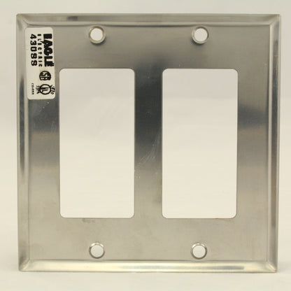 Eagle Type 430 Stainless Steel 2-Gang Standard Gfci Gfi Cover Wallplate 97402