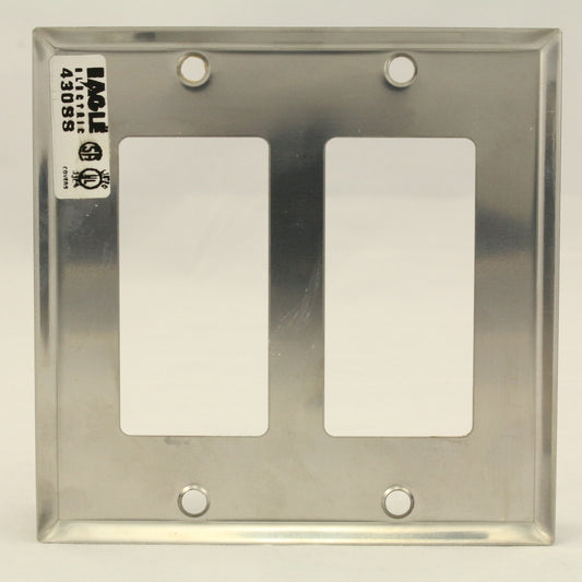 Eagle Type 430 Stainless Steel 2-Gang Standard Gfci Gfi Cover Wallplate 97402