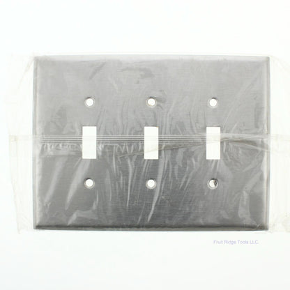 Eagle 97873 Stainless Steel 3-Gang Toggle Switch Wallplate Cover 6.5"W x 4.5"H