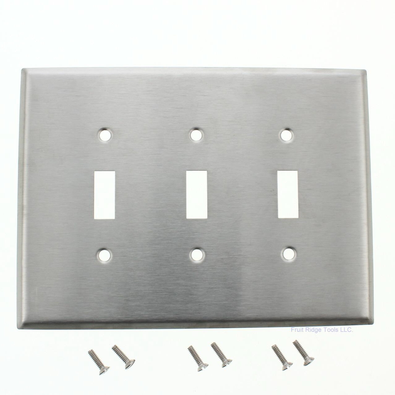 Eagle 97873 Stainless Steel 3-Gang Toggle Switch Wallplate Cover 6.5"W x 4.5"H