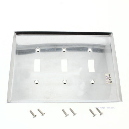 Eagle 97873 Stainless Steel 3-Gang Toggle Switch Wallplate Cover 6.5"W x 4.5"H