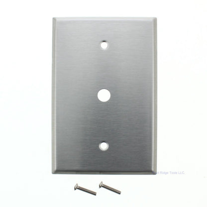 Eagle Stainless Steel Single Gang Cable Telephone Wallplate 3.5"W x 5.25"H 97896