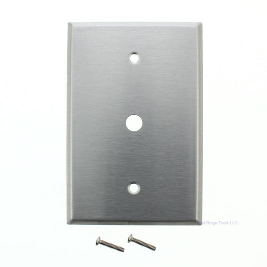 Eagle Stainless Steel Single Gang Cable Telephone Wallplate 3.5"W x 5.25"H 97896