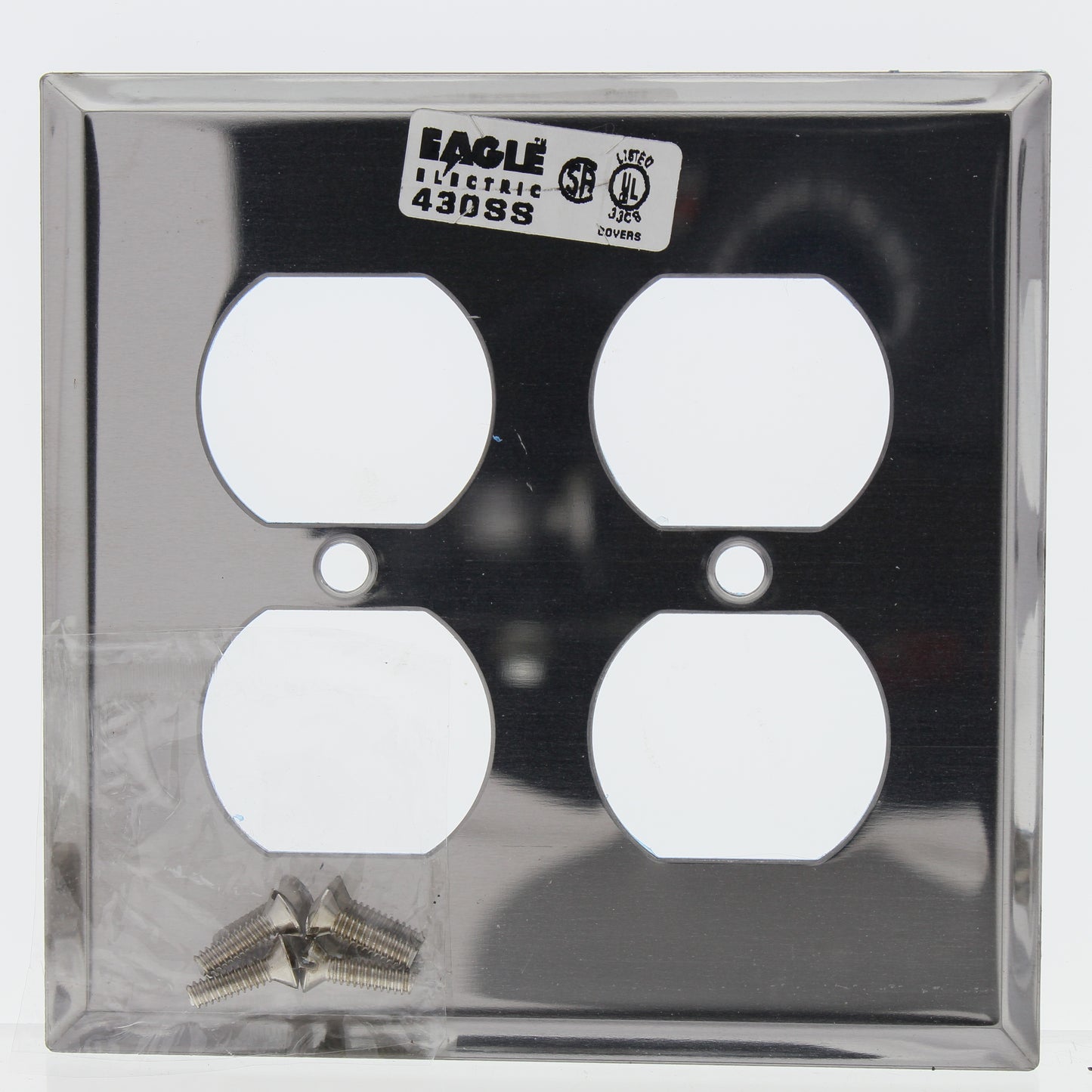Eagle 97902 Magnetic Midway Stainless Steel 2-Gang Receptacle Outlet Wallplate