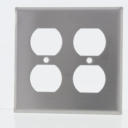 Eagle 97902 Magnetic Midway Stainless Steel 2-Gang Receptacle Outlet Wallplate