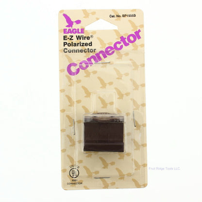 Eagle Brown E-Z Wire Polarized Straight Blade Connector Plug 15A 1-15R BP1906B