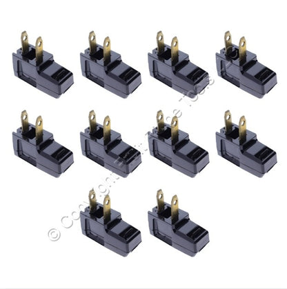 10 Eagle Black Faded Plugs Right Angle Side Mount 15A Non-Polarized 1-15P BP2600