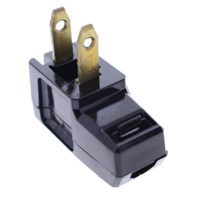 Eagle BP2600BK Black 15A Faded Plug Right Angle Side Mount Non-Polarized 1-15P