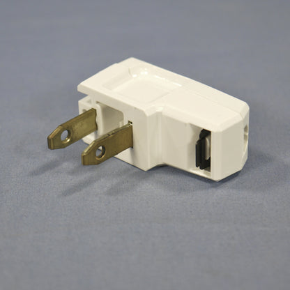 Eagle White Plug Right Angle Side Mount 15A 125V Non-Polarized 1-15P BP2600W
