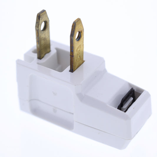 Eagle White Faded Plug Right Angle Side Mount 15A Non-Polarized 1-15P BP2600W