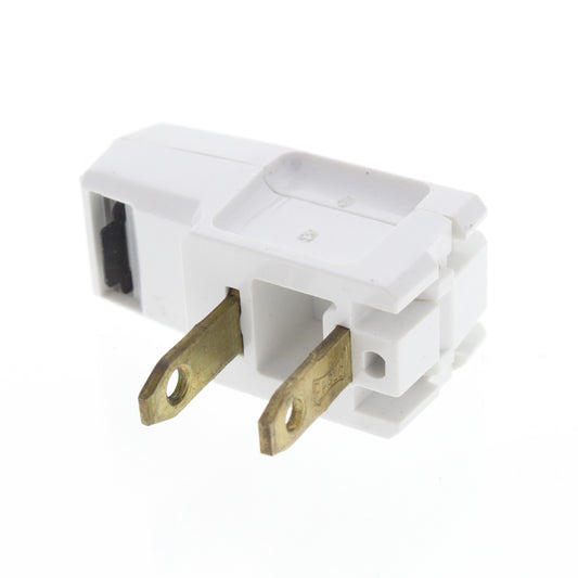 Eagle BP2600W White 15A Non-Polarized Plug Right Angle 1-15P 125V Side Mount