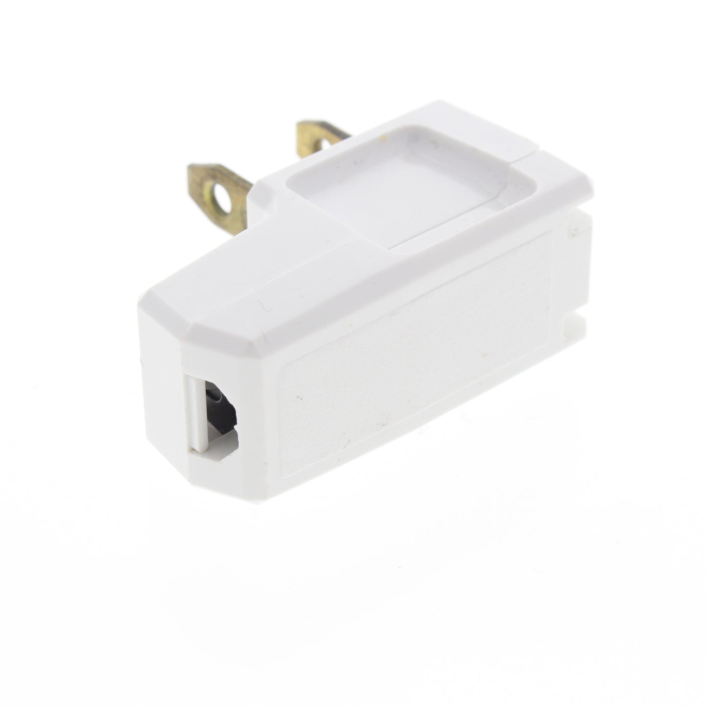 Eagle BP2600W White 15A Non-Polarized Plug Right Angle 1-15P 125V Side Mount