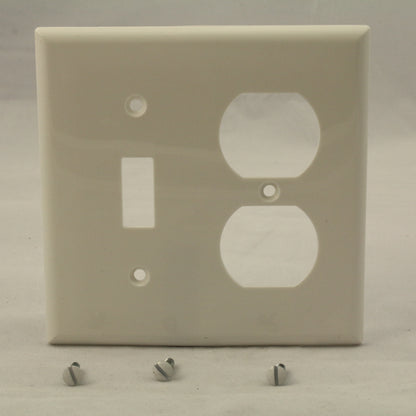 Eagle BP5138W White 2-Gang Toggle Duplex Unbreakable Standard Wallplate Cover