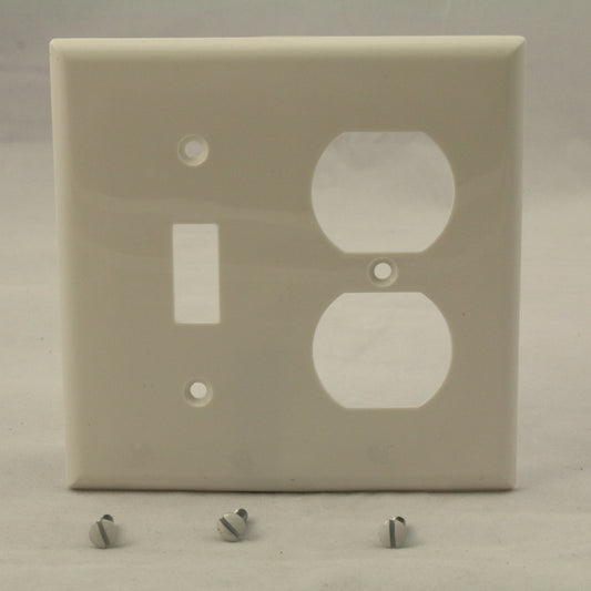 Eagle BP5138W White 2-Gang Toggle Duplex Unbreakable Standard Wallplate Cover
