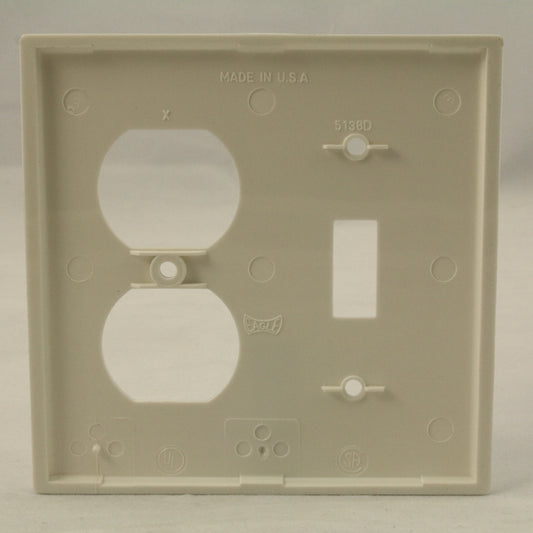 Eagle BP5138W White 2-Gang Toggle Duplex Unbreakable Standard Wallplate Cover