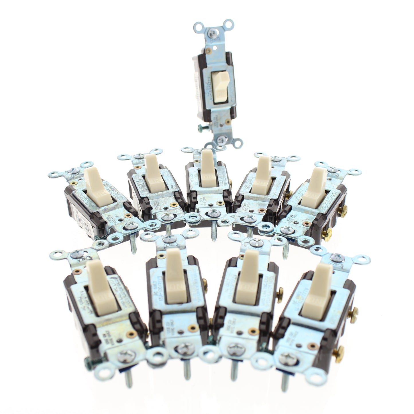 Eagle CS115A Almond Commercial Grade Single Pole Toggle Light Switches 15A 10pcs