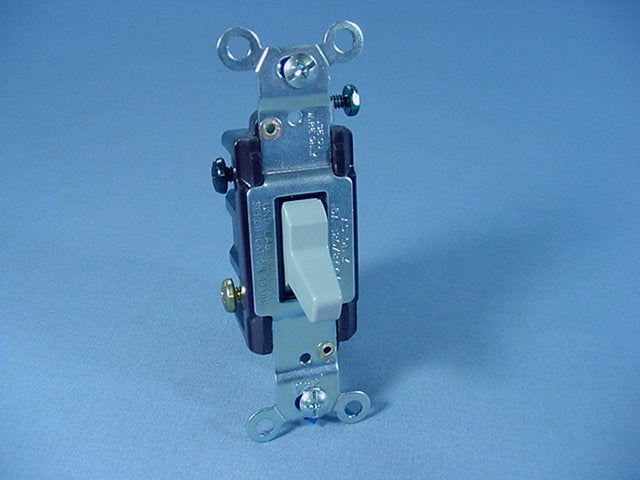 Eagle CS315GY Gray 3-Way Commercial Grade 15A Toggle Light Switch 120/277V Bulk