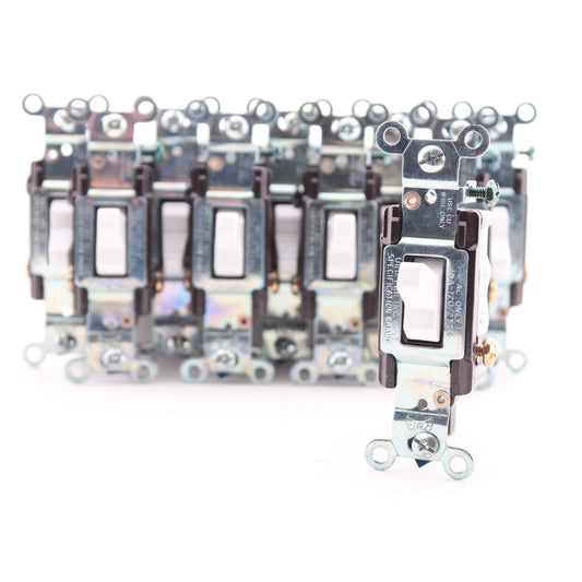Eagle CS315W White 15A 3-Way Commercial Toggle Wall Light Switches 10pcs