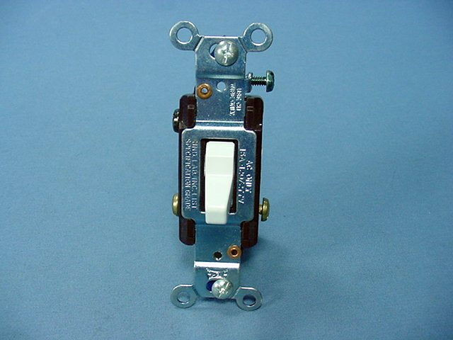 Eagle CS315W White Electric Commercial Toggle Wall Light Switch 3-Way 15A Bulk