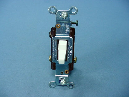 Eagle CS315W White Electric Commercial Toggle Wall Light Switch 3-Way 15A Bulk