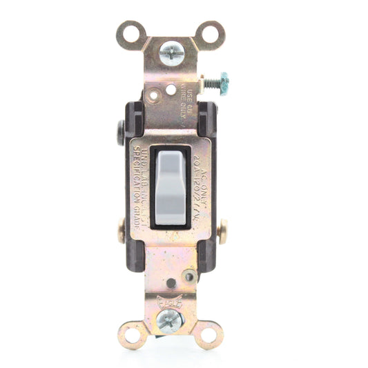 Eagle CS320GY Gray 20A 3-Way Commercial Grade Toggle Light Switch Bulk 120/277V
