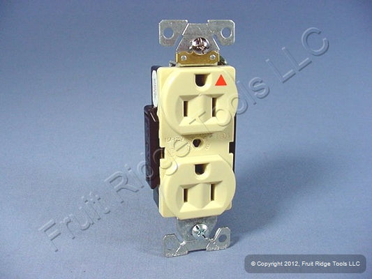 Eagle Ivory Metal Ears Isolated Ground Outlet Receptacle 15A IG5262V Bagged