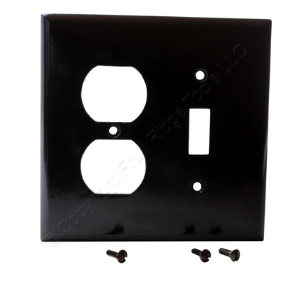 Eagle PJ18B Brown 1-Gang Toggle Switch Duplex Outlet Mid-Size Nylon Wallplate
