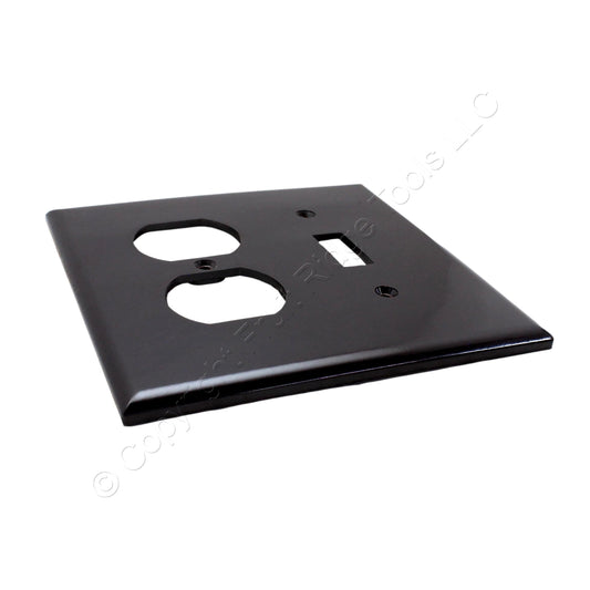 Eagle PJ18B Brown 1-Gang Toggle Switch Duplex Outlet Mid-Size Nylon Wallplate