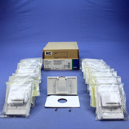Eagle White Horizontal 1.41" Weather Resistant Single Receptacle Cover 20-Pack