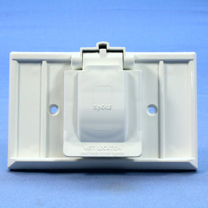 Eagle White Horizontal 1.41" Weather Resistant Single Receptacle Cover 20-Pack