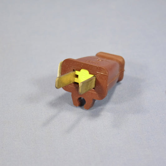 Eagle Brown Straight Plug w/ Cord Clip 15A Non-Polarized Nema 1-15P Bulk SA840B