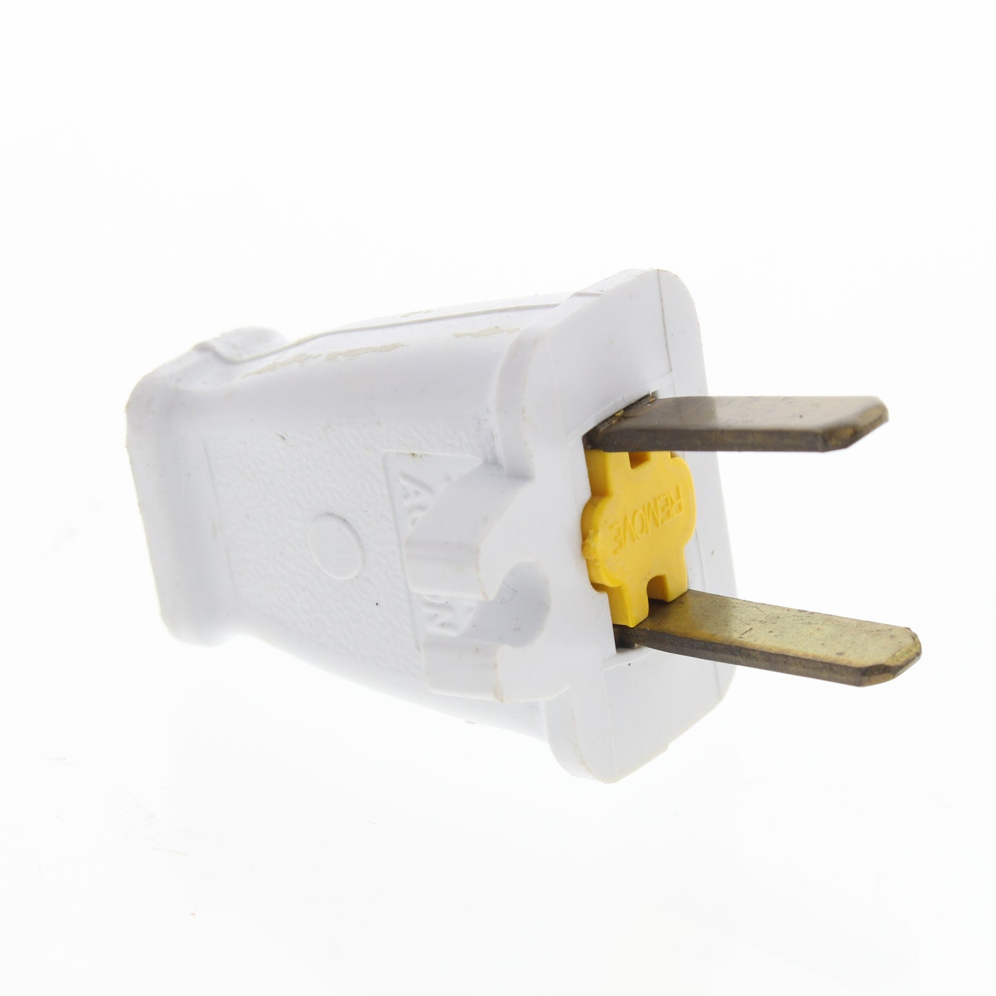 Eagle SA840W White 15A Plug w/ Cord Clip Non-Polarized 1-15P Bulk Non-Grounding