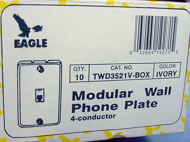10 Eagle Ivory Modular Wall Mount Phone Jack 630A Telephone Outlets TWD3521V