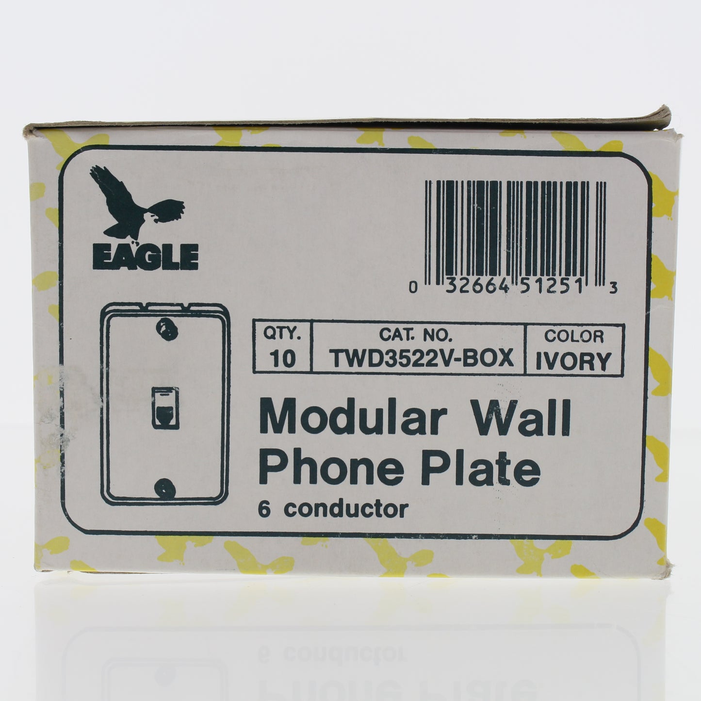 10 Eagle 6-Conductor Terminal Screw Connection Telephone Modular Jacks TWD3522V