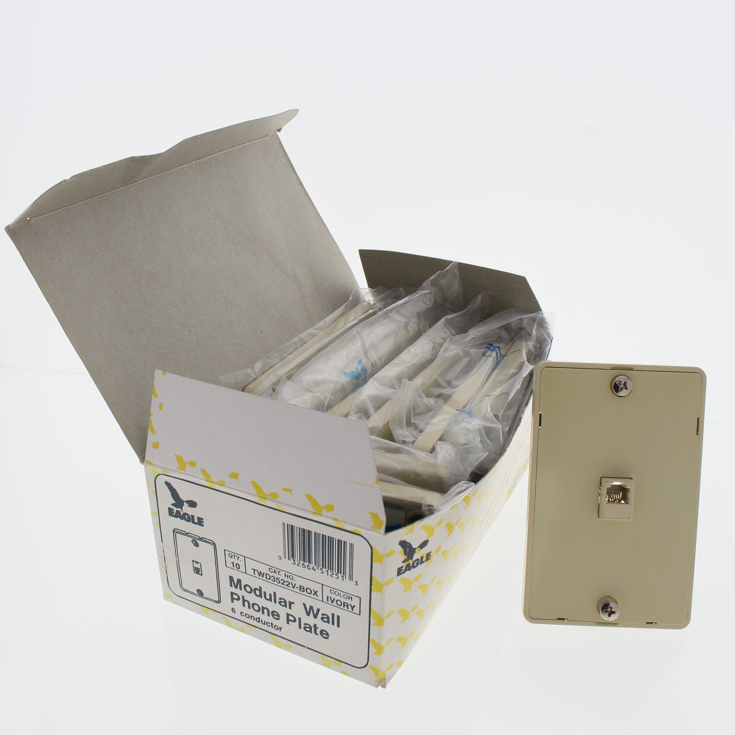 10 Eagle 6-Conductor Terminal Screw Connection Telephone Modular Jacks TWD3522V