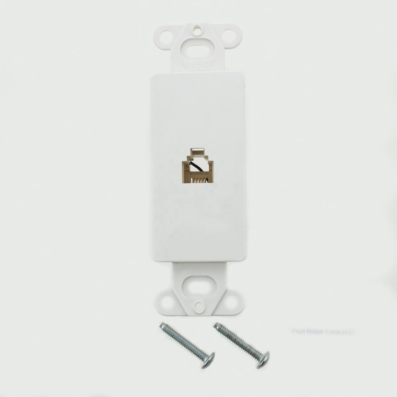 Eagle TWD3560W White 1-Gang Decorator Telephone Modular Jack Adapter Insert