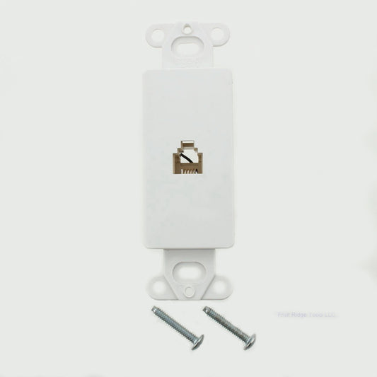 Eagle TWD3560W White 1-Gang Decorator Telephone Modular Jack Adapter Insert