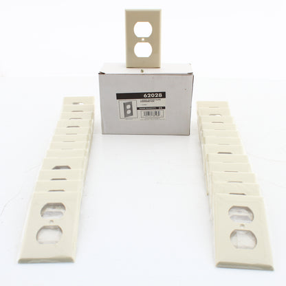 Eastman 62028 Ivory 1-Gang Duplex Outlet Thermoplastic Nylon Wallplate 25-Pack