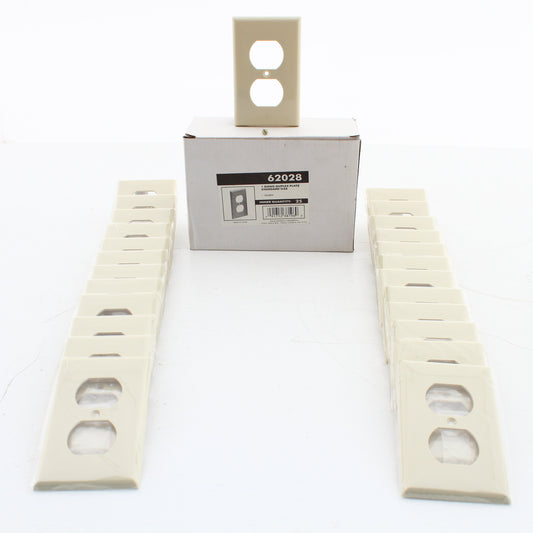 Eastman 62028 Ivory 1-Gang Duplex Outlet Thermoplastic Nylon Wallplate 25-Pack