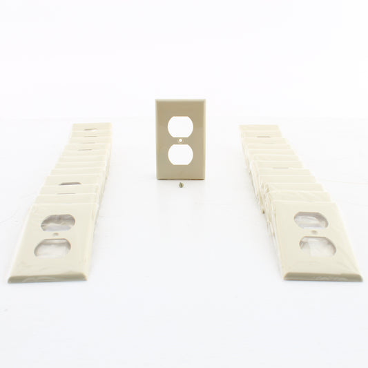 Eastman 62028 Ivory 1-Gang Duplex Outlet Thermoplastic Nylon Wallplate 25-Pack