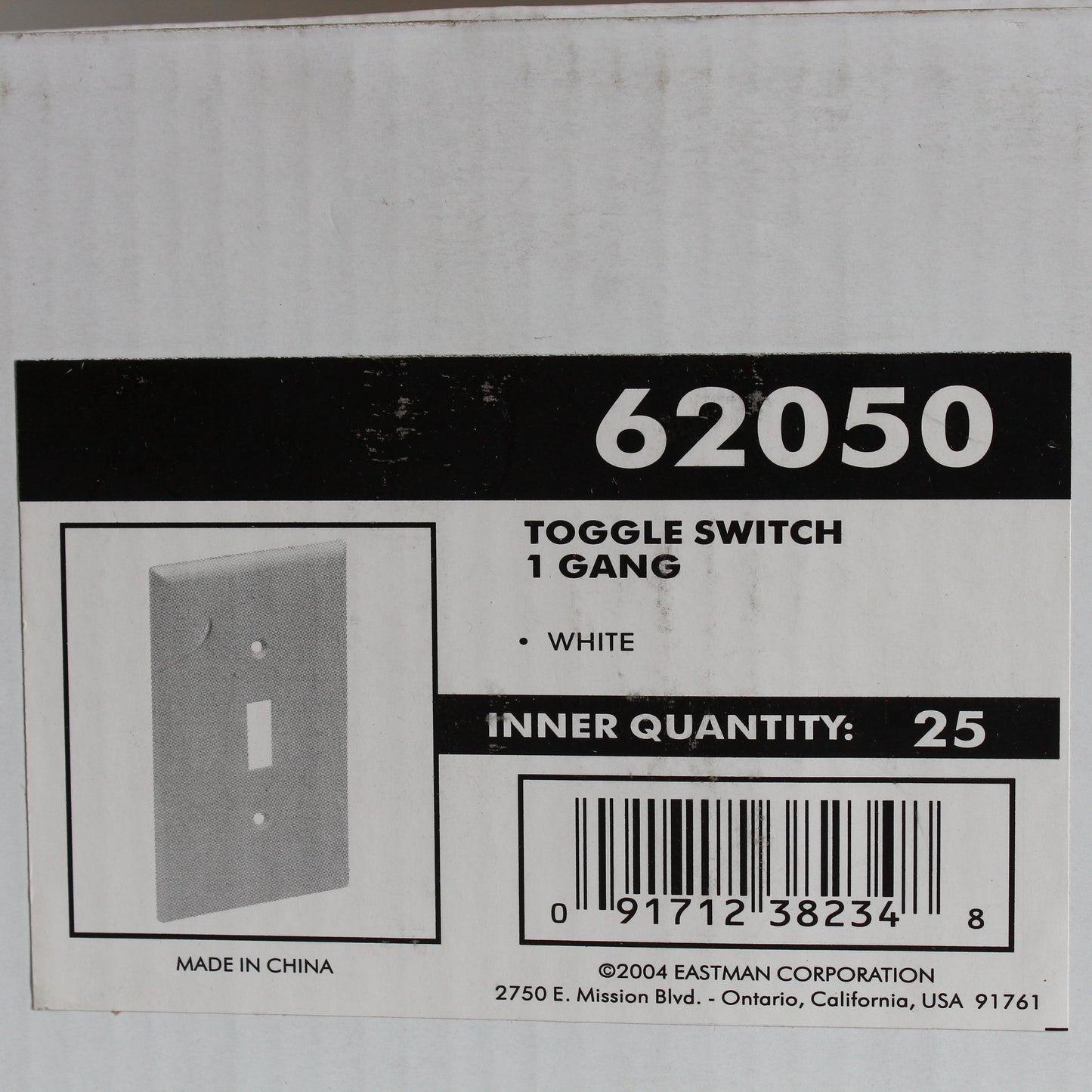 25 Pack Eastman White 1-Gang Toggle Switch Thermoplastic Nylon Wallplate Covers