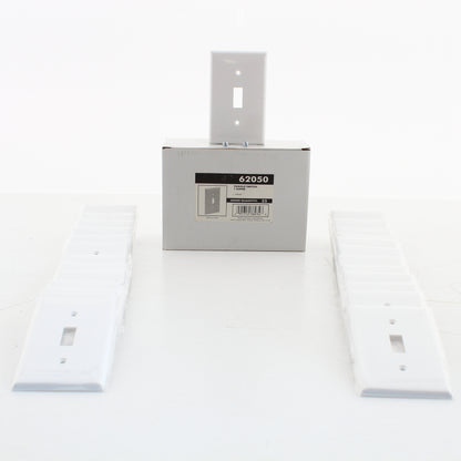 25 Pack Eastman White 1-Gang Toggle Switch Thermoplastic Nylon Wallplate Covers