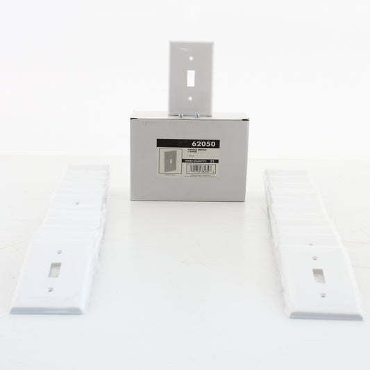 25 Pack Eastman White 1-Gang Toggle Switch Thermoplastic Nylon Wallplate Covers